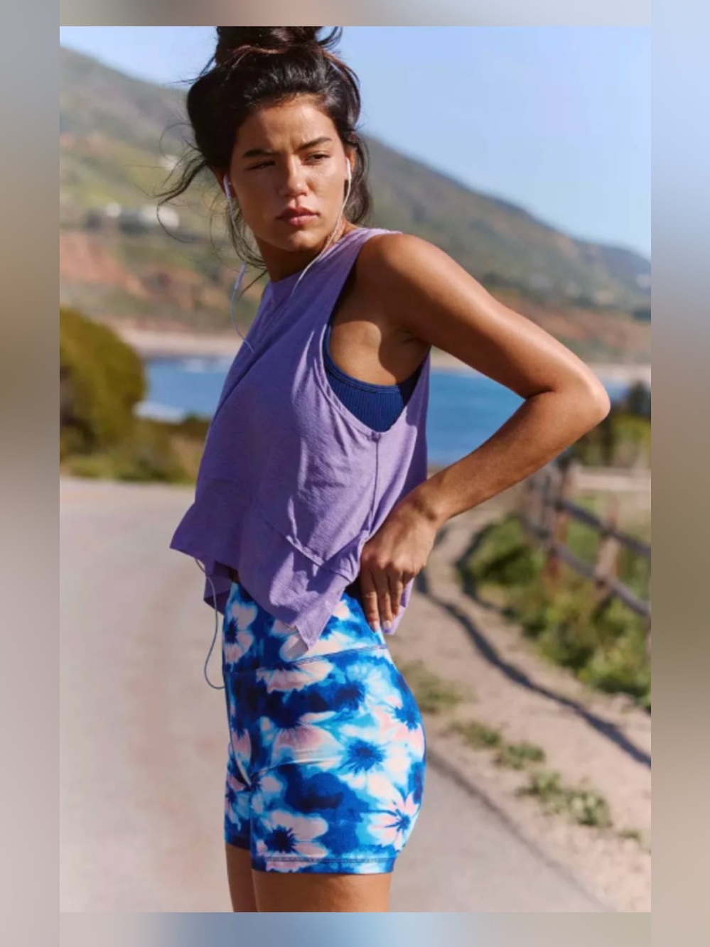 FP Movement by Free People /SOLD OUT/Blue & White Tie-Dye Bike Shorts